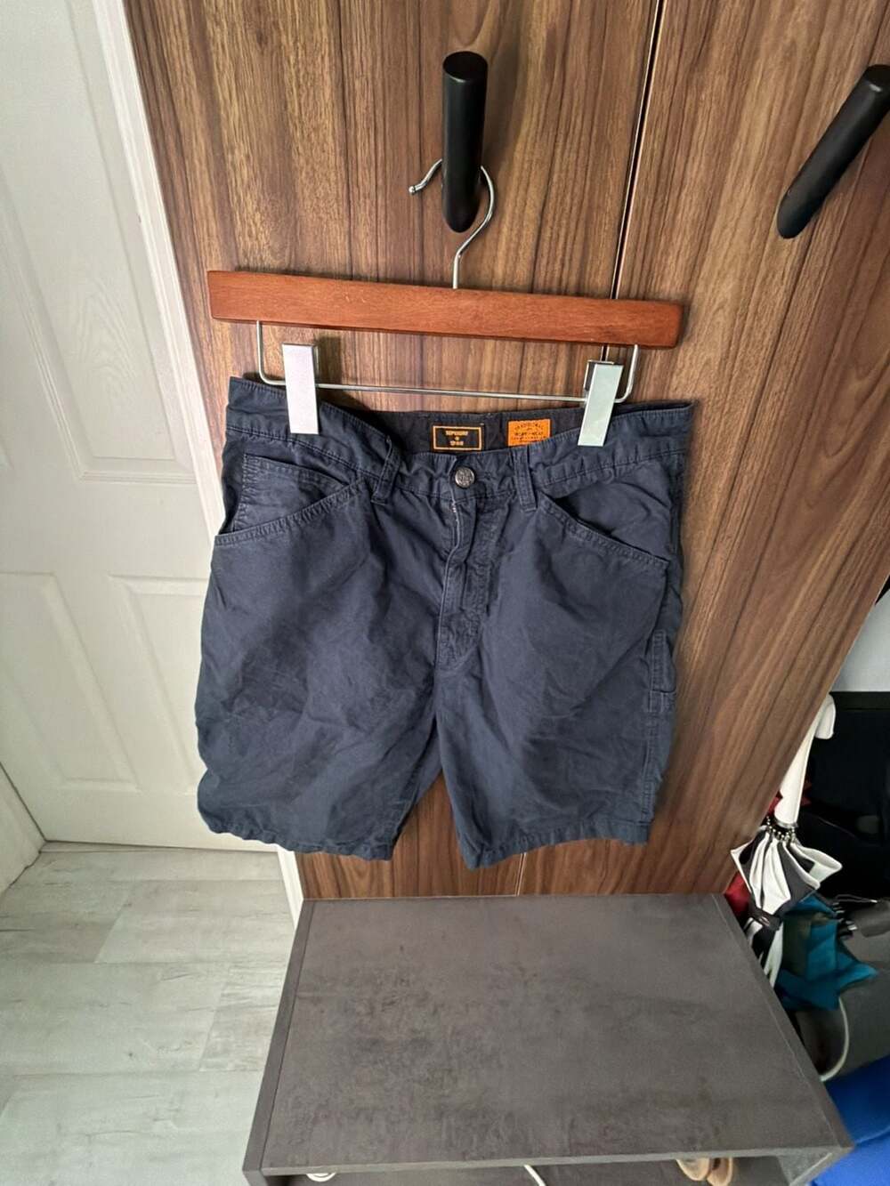 Superdry Traditional Work Wear M7110389A Black Cargo Shorts Size 30W
